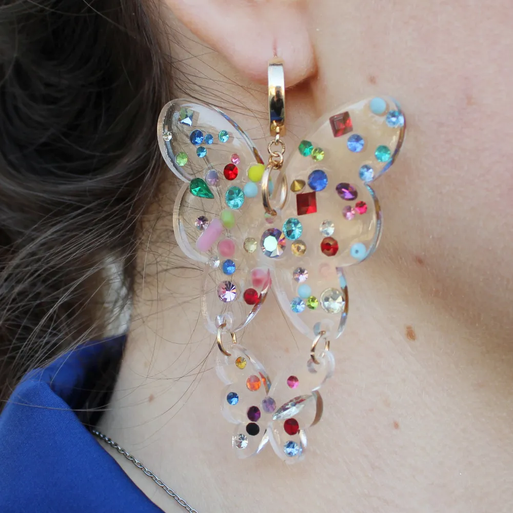 Liv Butterfly Vintage Rhinestones Earrings