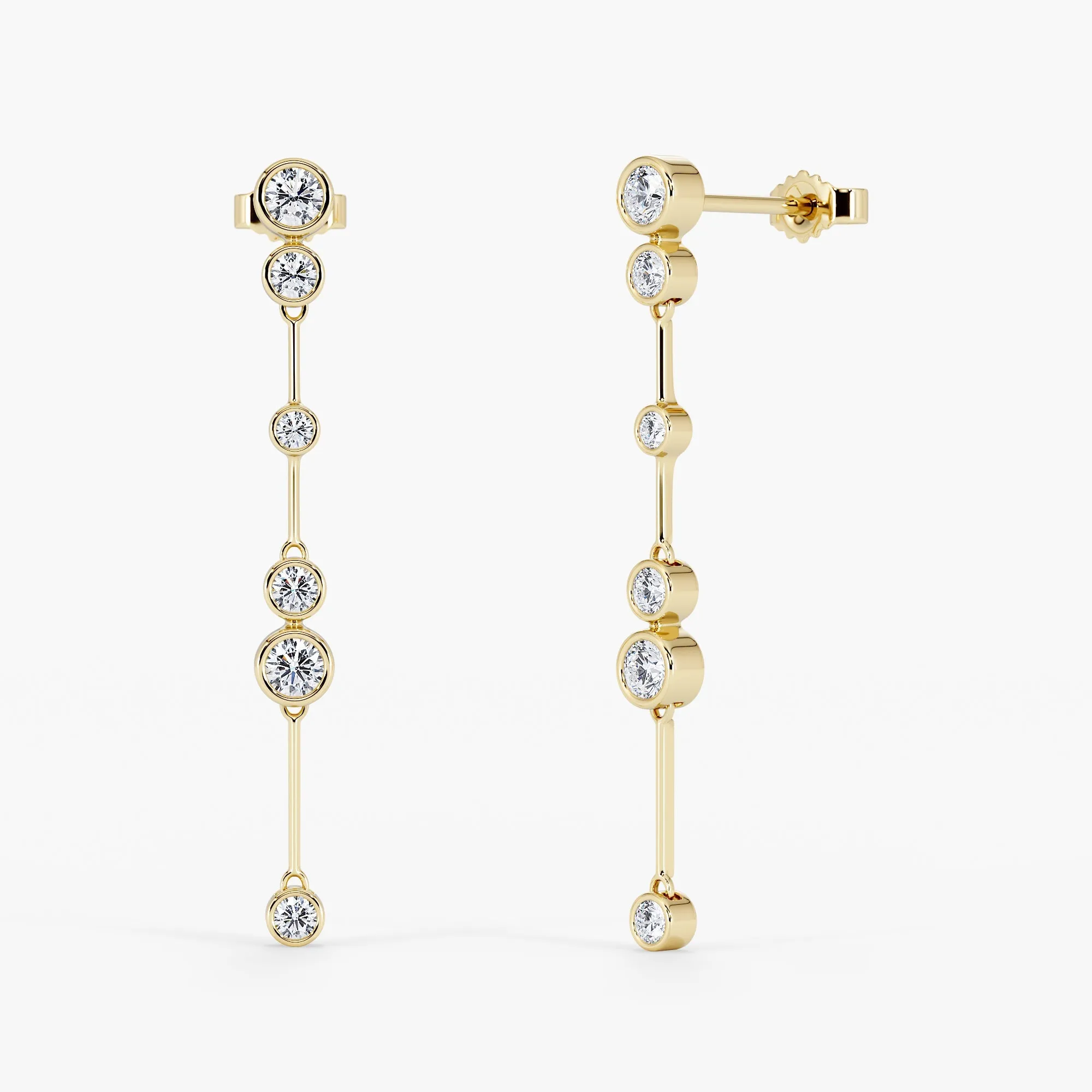 Luna Raindrop Earrings Single Drop 18K Yellow Gold