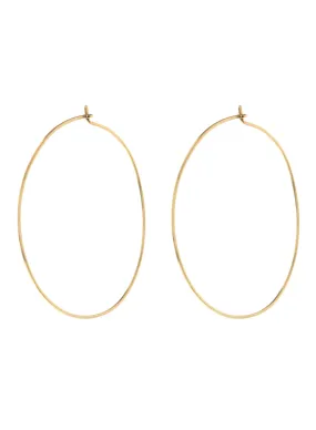 Luv Aj Capri Large Thin Wire Hoop Earrings in Polished 14k Gold