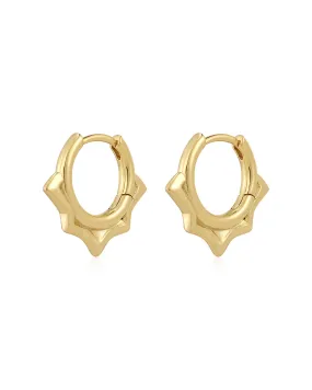 Luv Aj Dainty Spike Huggie Hoop Earrings in Polished 14k Gold Plated