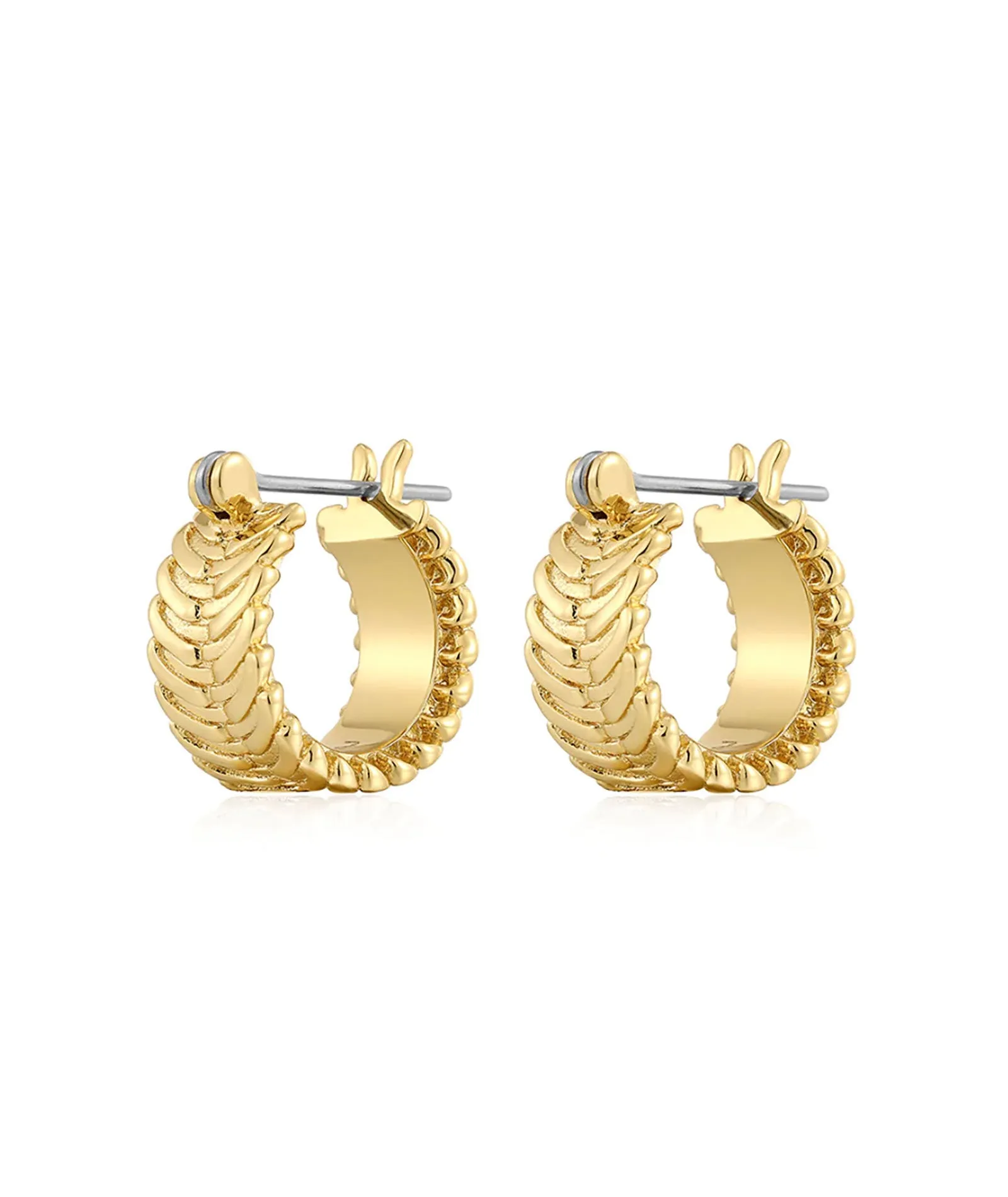 Luv AJ Domenico Chain Gold Hoops