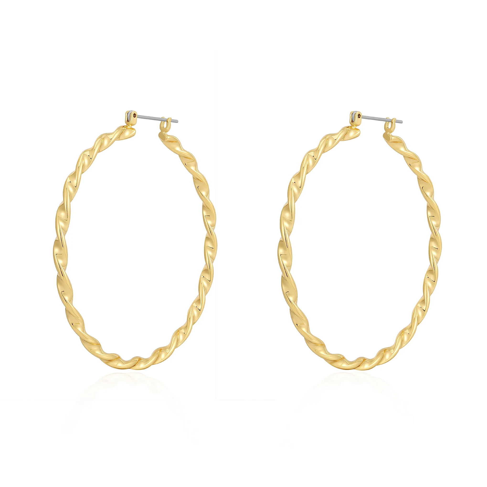 Luv Aj Hanalei Twisted Hoop Earrings in Polished 18k Gold