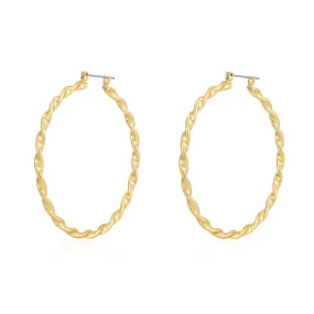 Luv Aj Hanalei Twisted Hoop Earrings in Polished 18k Gold