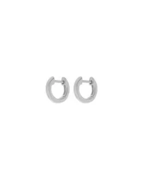 Luv Aj Sicily Tube Huggie Hoop Earrings in Polished Rhodium Silver Plated