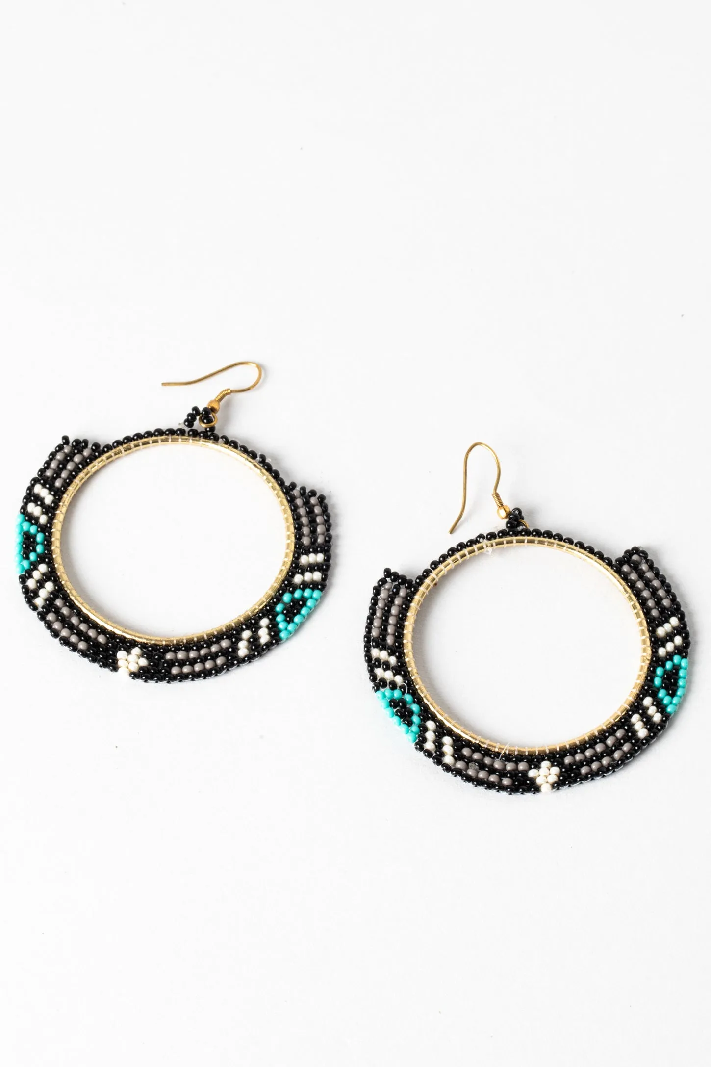 Medallion Magic Beaded Hoop Earrings