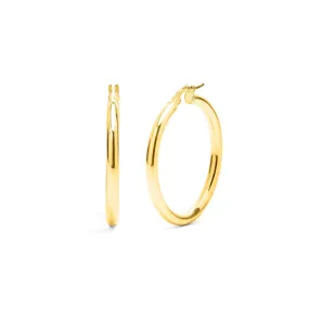 Medium Gold Smooth Hoops