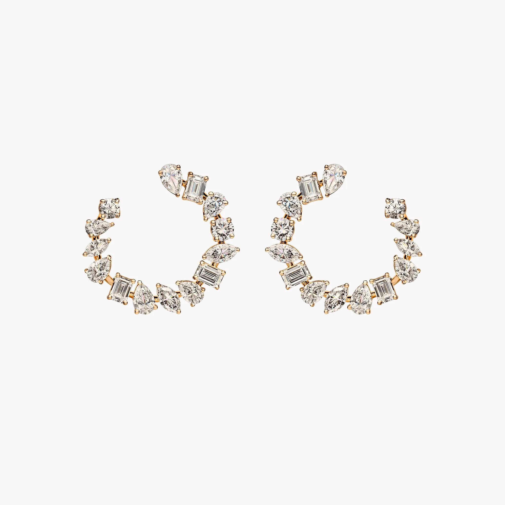 Medium Multi-Shape Open Hoop Earrings