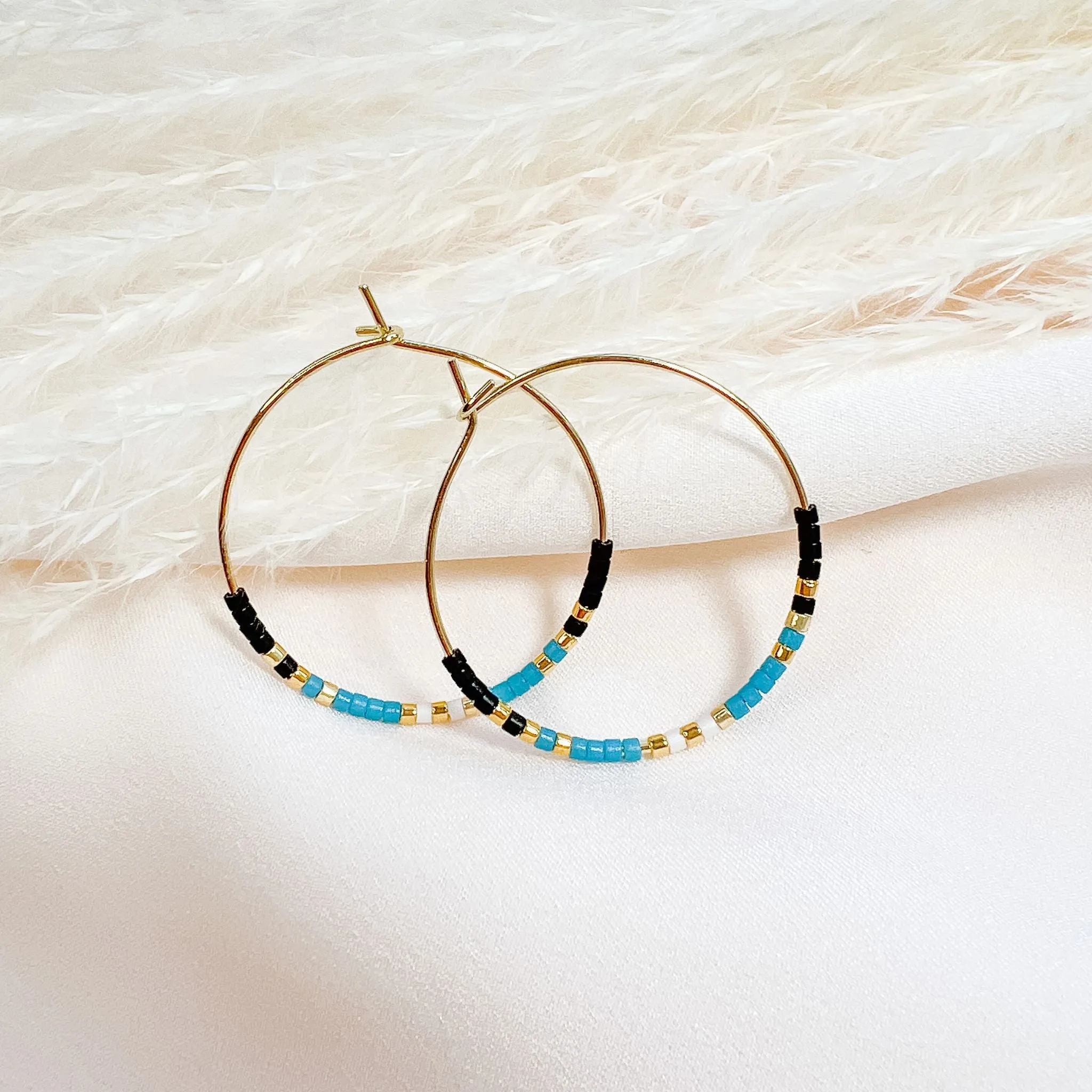 Miyuki Beaded Hoop Earrings