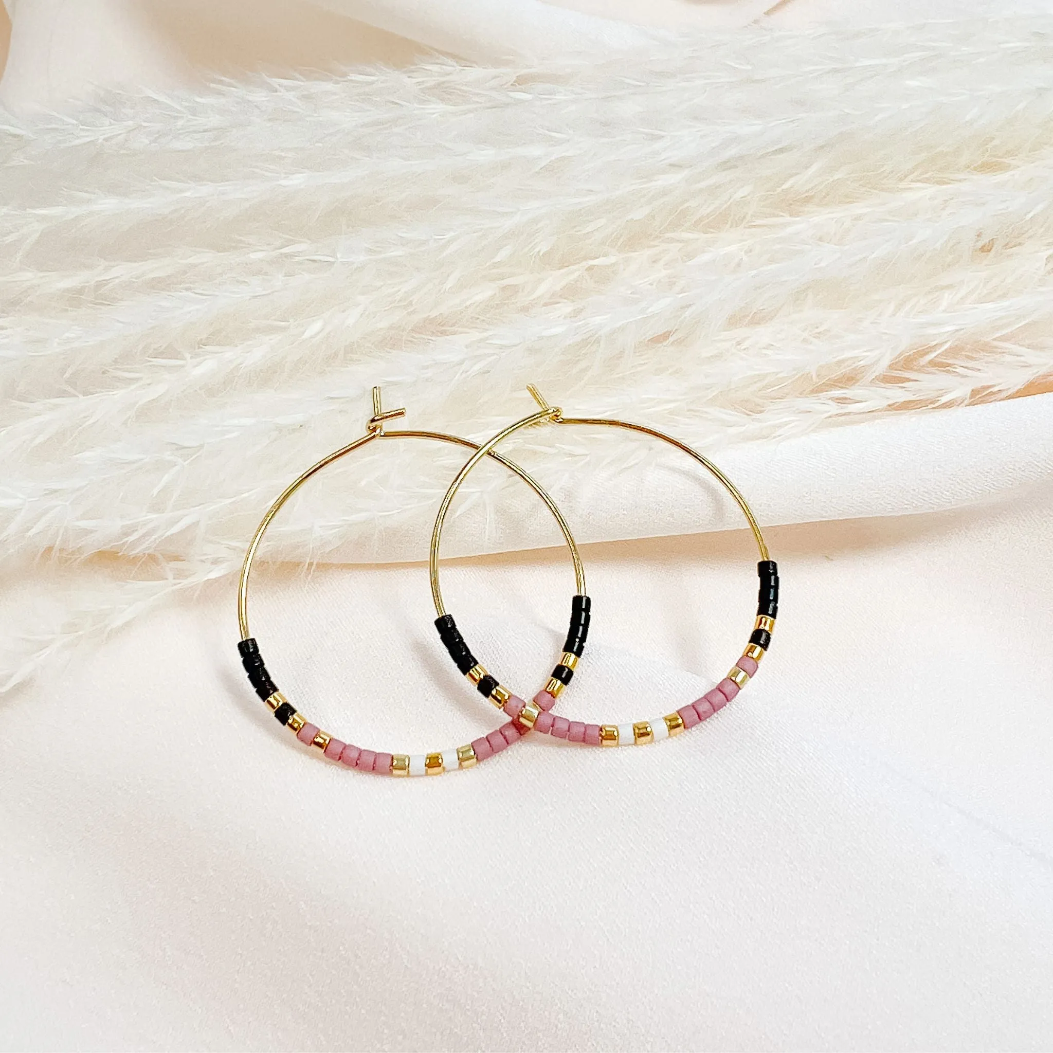 Miyuki Beaded Hoop Earrings