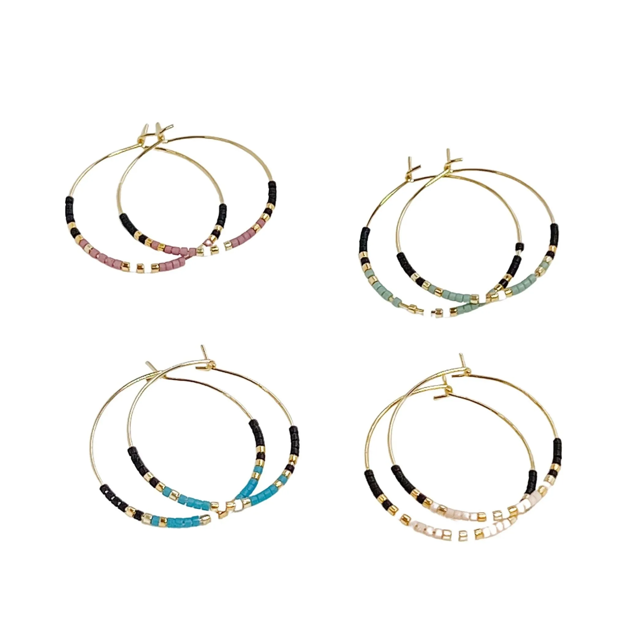 Miyuki Beaded Hoop Earrings