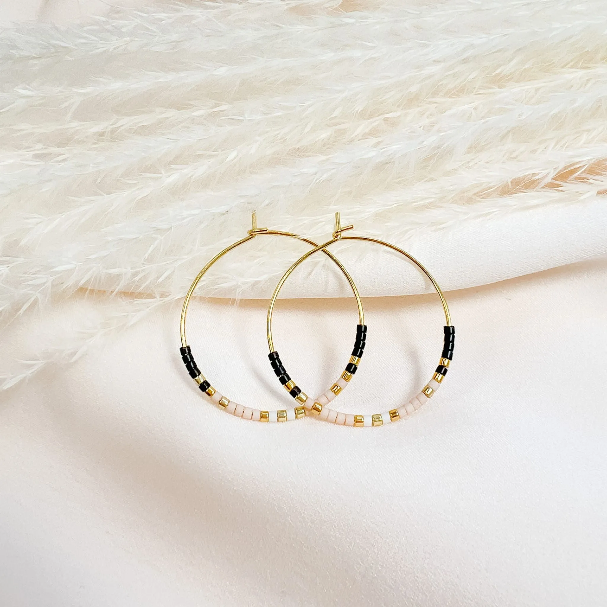 Miyuki Beaded Hoop Earrings