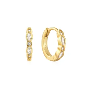 MULTI SHAPED CZ CHANNEL HUGGIE HOOPS