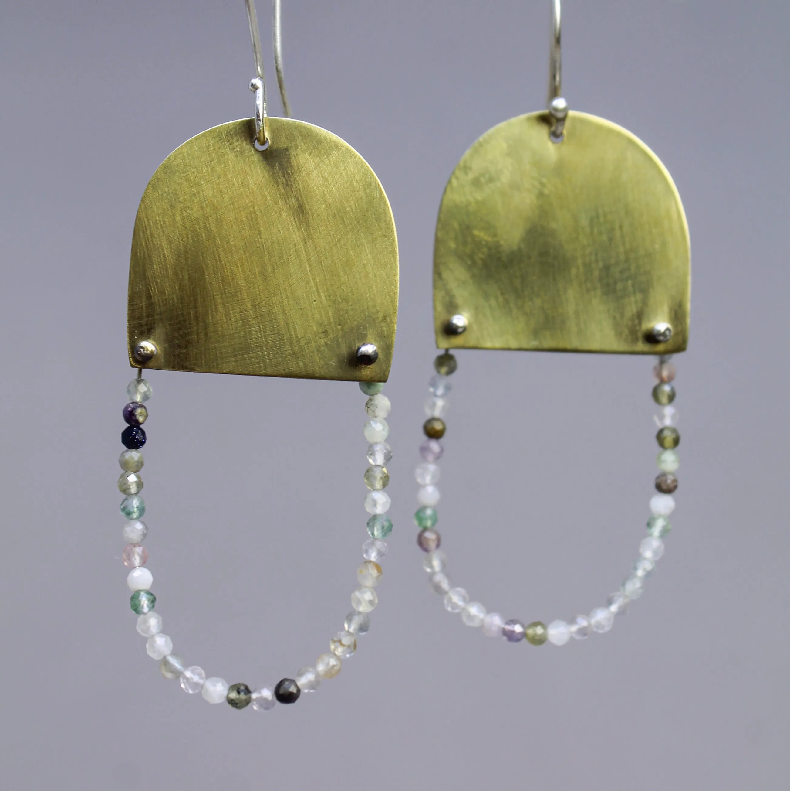 NEW! Brass Arch and Bead Loop Earrings by Eric Silva