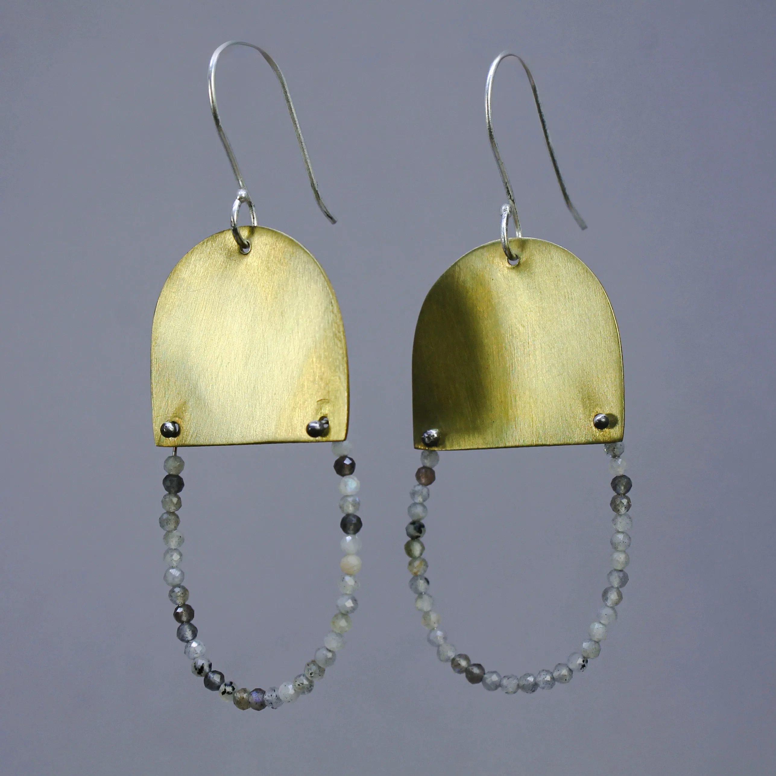 NEW! Brass Arch and Bead Loop Earrings by Eric Silva