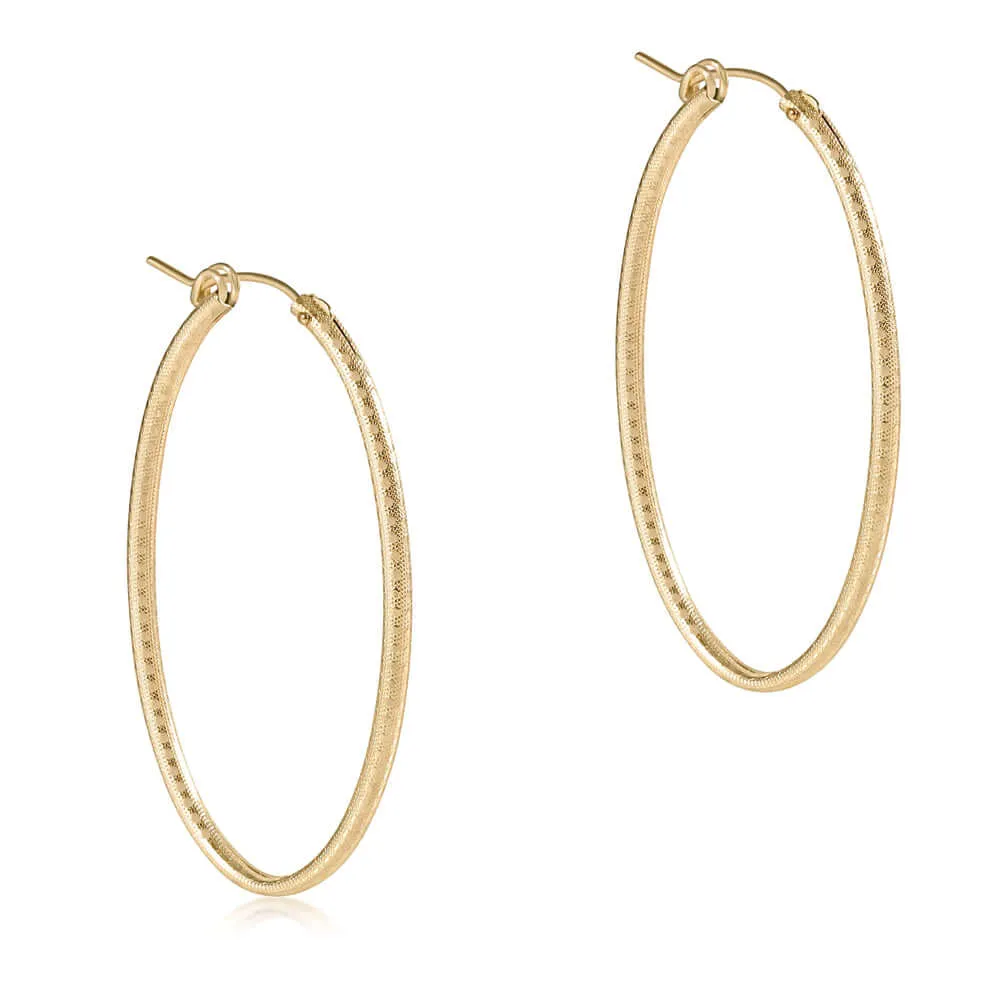 Oval Gold 2'' Textured Hoop