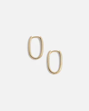 Oval Paper Clip Huggies in Gold