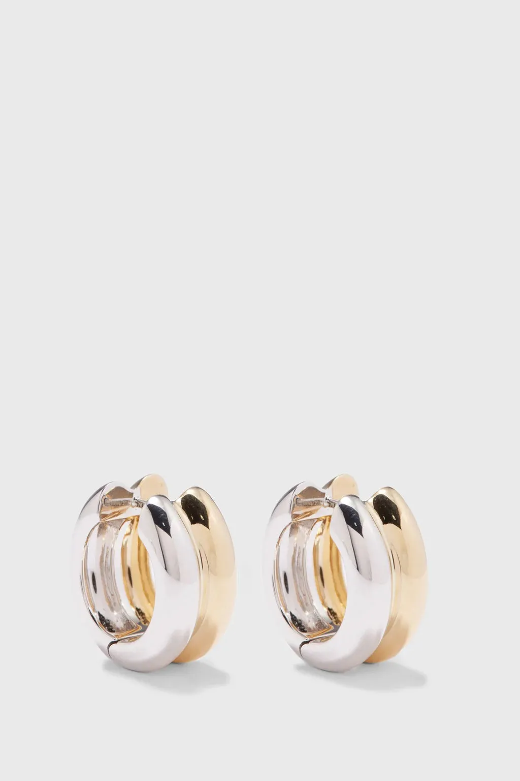 PAIR OF MINI DUAL GOLD HUGGIE HOOP EARRINGS