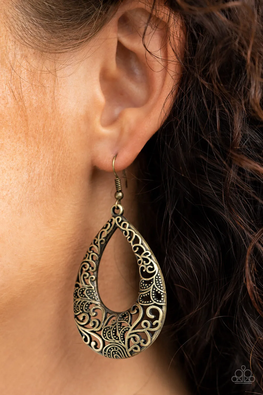 Paparazzi Earring ~ Get Into The GROVE - Brass