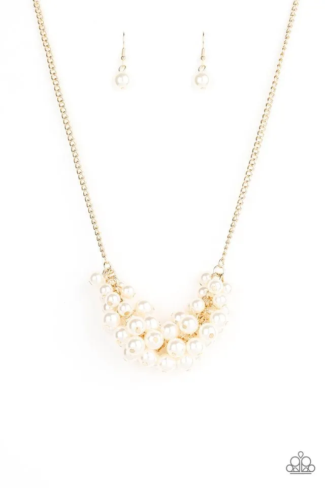 Paparazzi Grandiose Glimmer - Gold Pearl Necklace