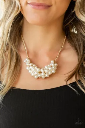 Paparazzi Grandiose Glimmer - Gold Pearl Necklace