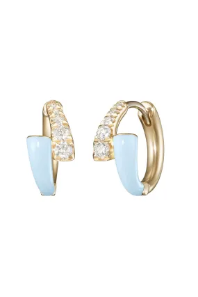 Pastel Blue Lola Huggie Hoop Earrings