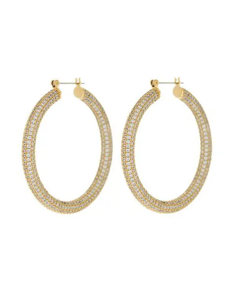 Pave Amalfi Hoops- Gold