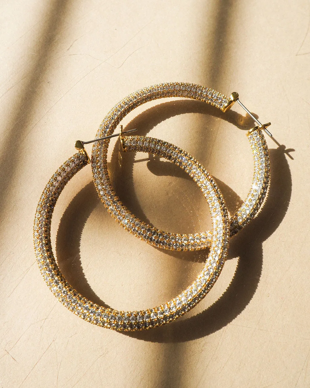 Pave Amalfi Hoops- Gold