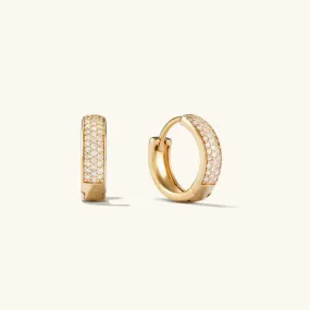 Pavé Diamond Bold Huggie Hoop Earrings