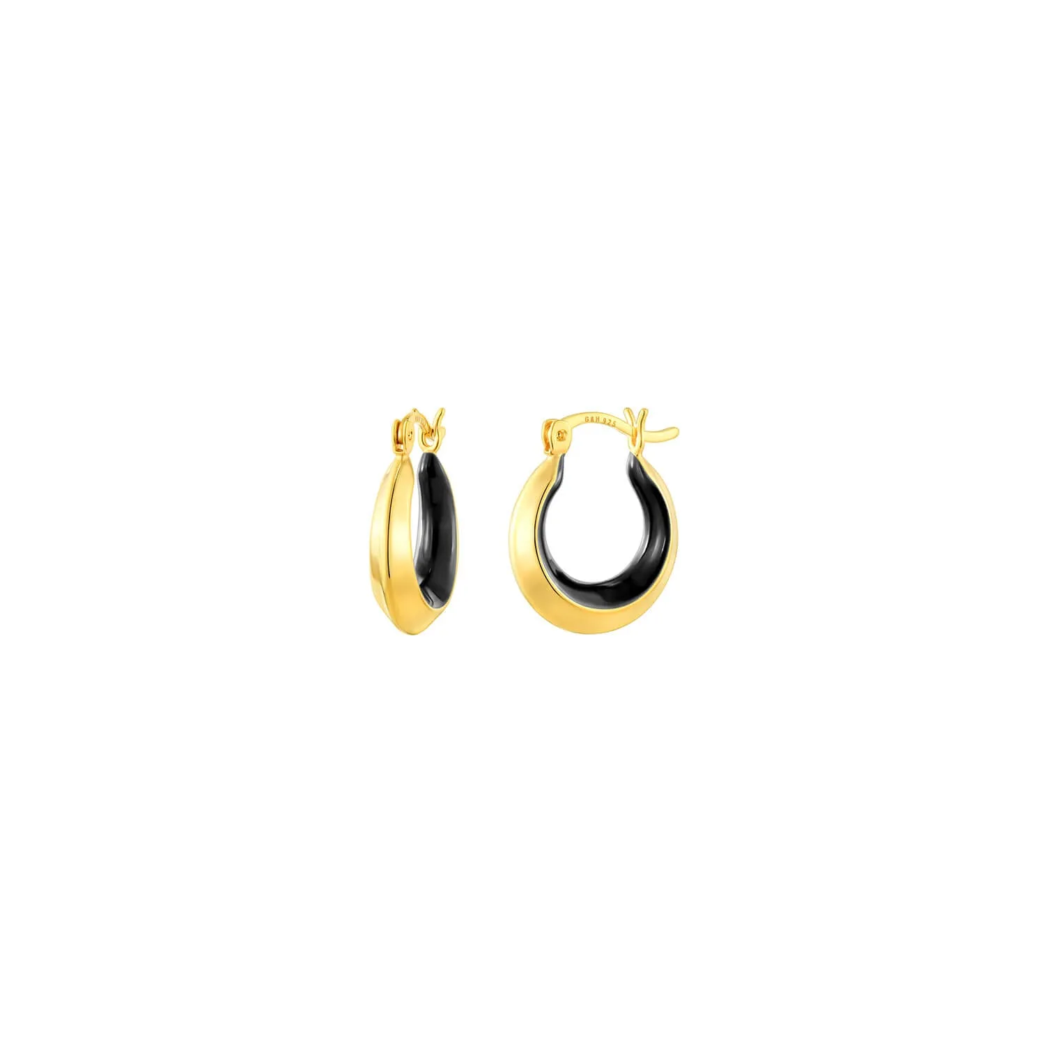 Petite Enamel Slope Huggie Hoop Earrings