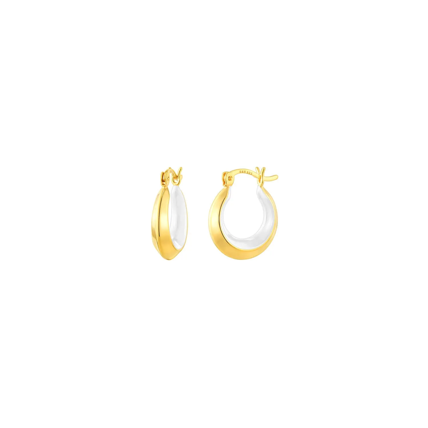 Petite Enamel Slope Huggie Hoop Earrings