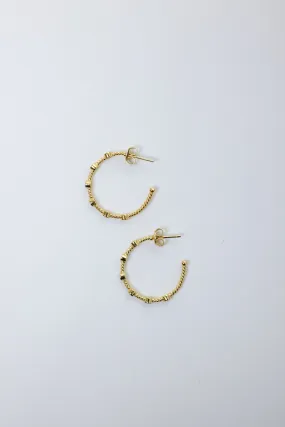 PG Designs Thin Gold Studded Hoops