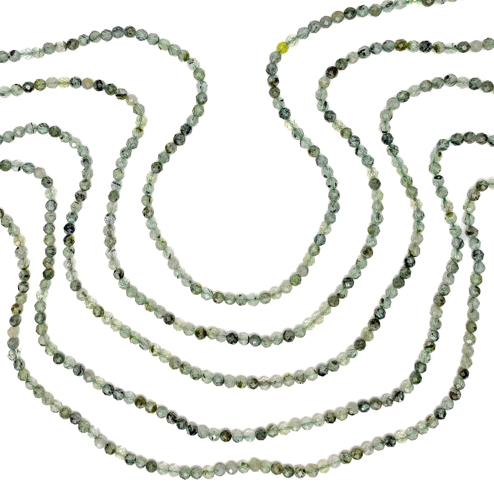 Prehnite 4mm Faceted Rounds Bead Strand