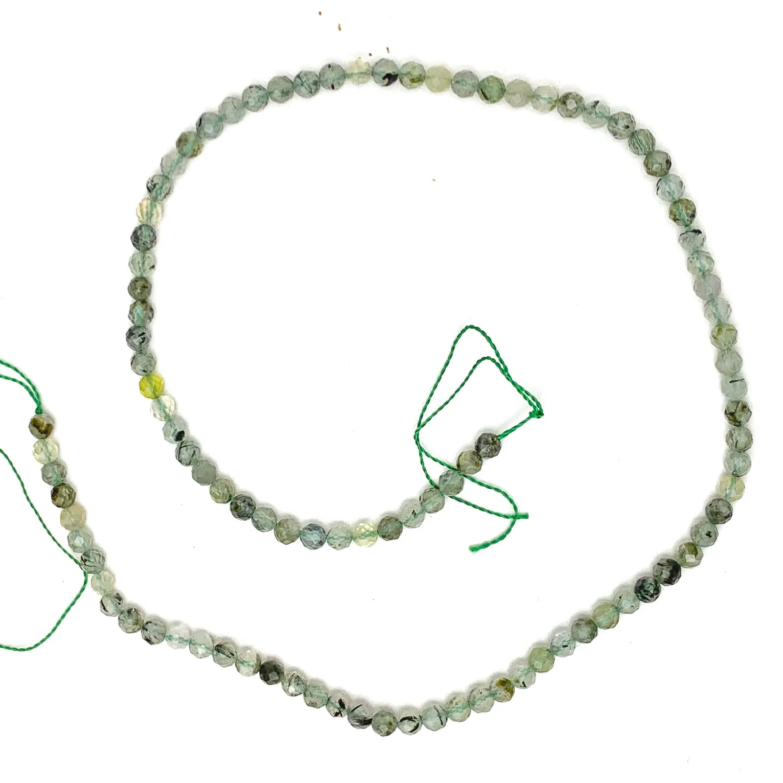 Prehnite 4mm Faceted Rounds Bead Strand