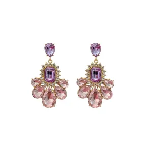 Pretty Elegant Amethyst Crystal Drop Earrings