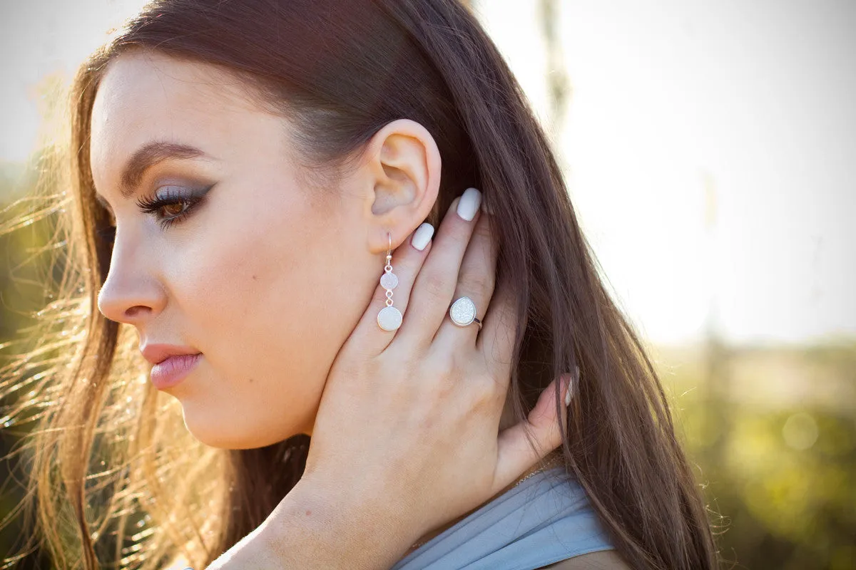 Rachel Crystal Quartz Silver Earrings *As Seen On Lacey Chabert*