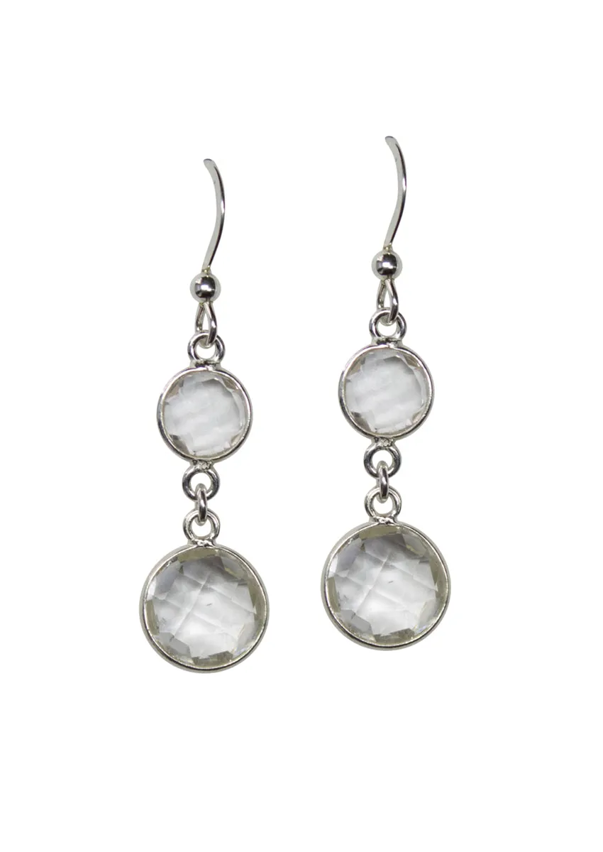 Rachel Crystal Quartz Silver Earrings *As Seen On Lacey Chabert*