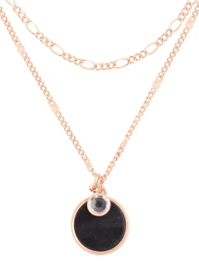 Round Stone Pendent Short Necklace