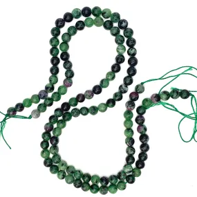 Ruby Zoisite 7mm Smooth Rounds Bead Strand