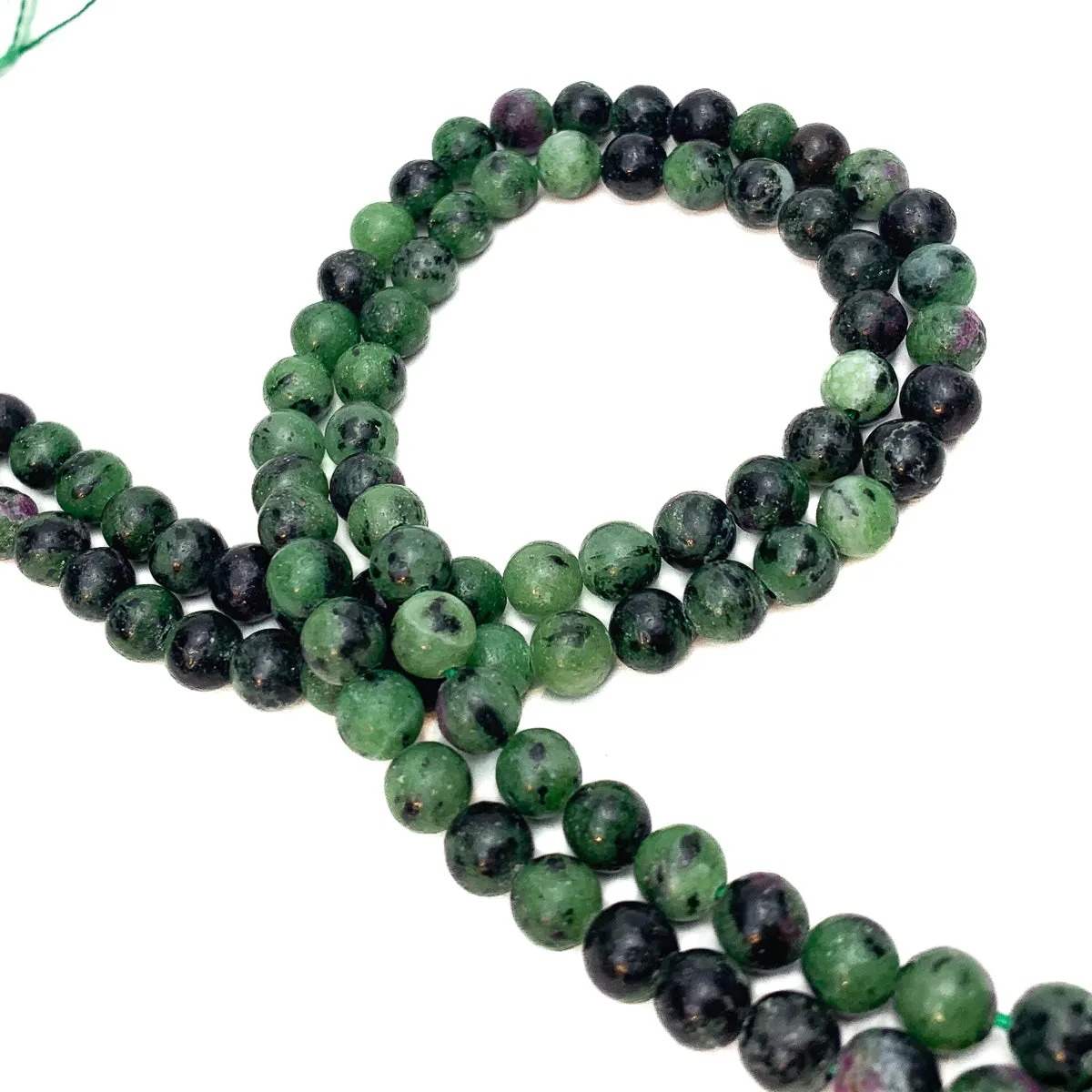 Ruby Zoisite 7mm Smooth Rounds Bead Strand