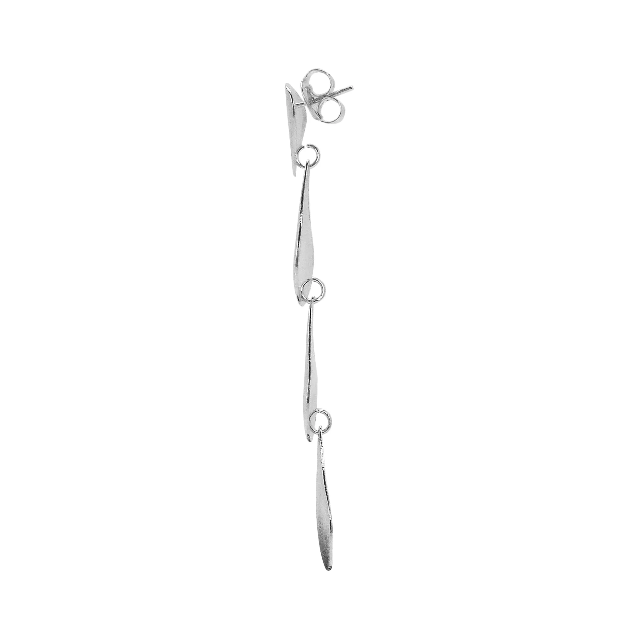 Sheila Fajl Harper Dangle Teardrop Earrings in Brushed Silver Plated