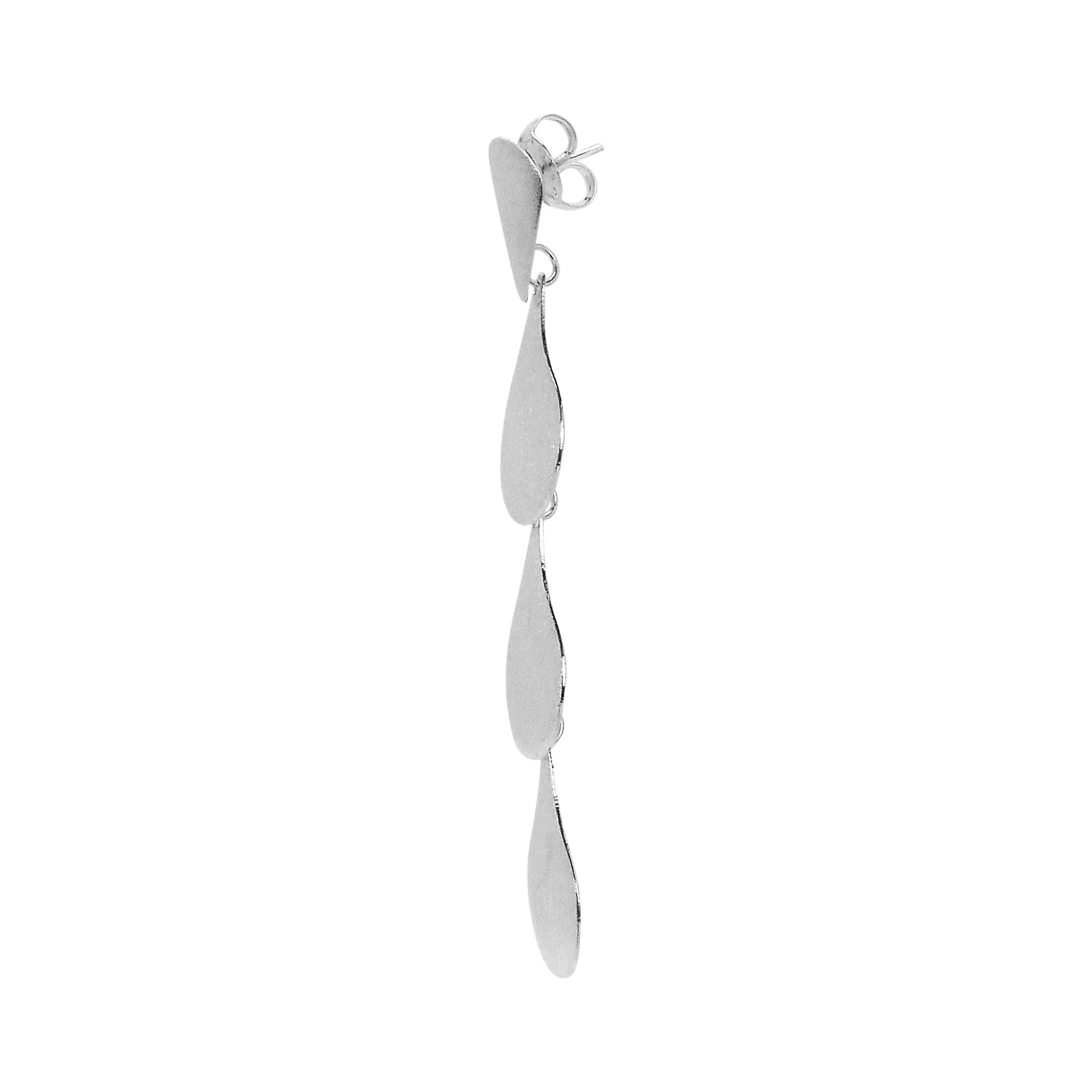 Sheila Fajl Harper Dangle Teardrop Earrings in Brushed Silver Plated