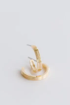 Sheila Small Ribbed Gold Hoops