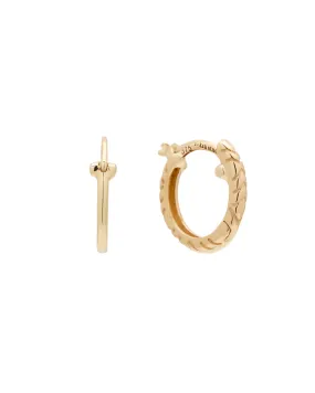 Solid Gold Snake Huggie Hoops