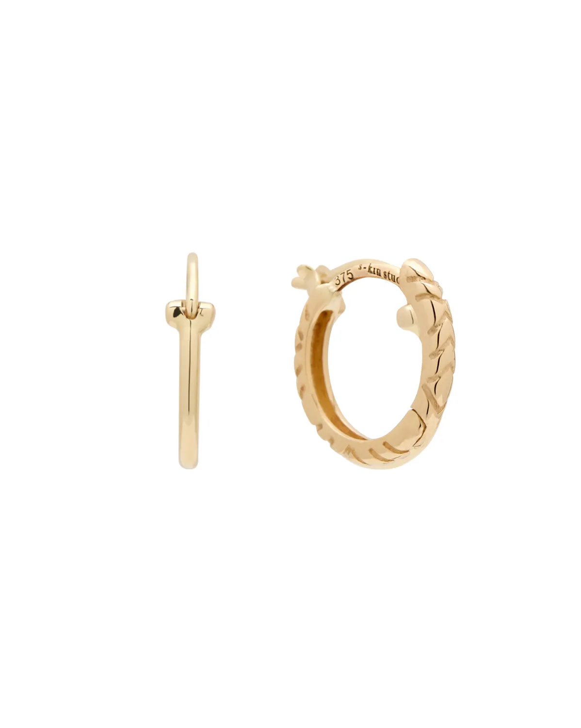 Solid Gold Snake Huggie Hoops