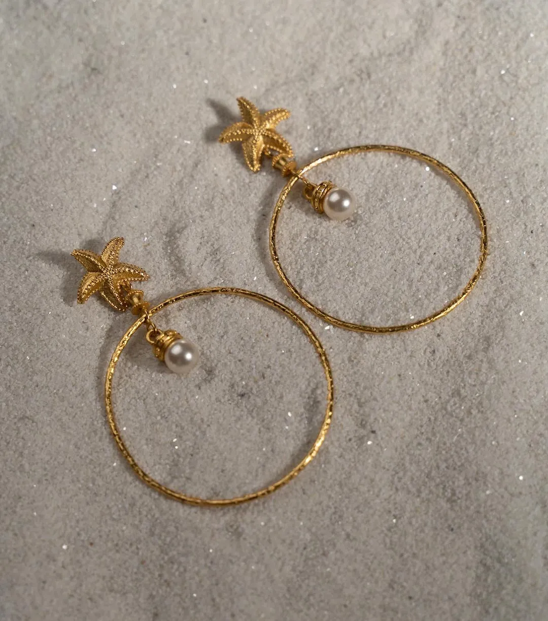 Starfish & Pearl Hoops