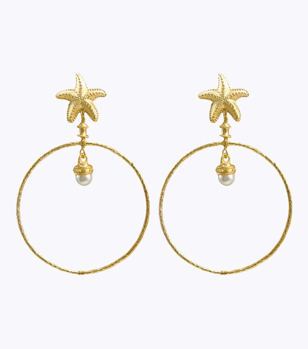 Starfish & Pearl Hoops