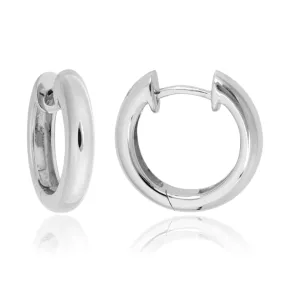 STERLING SILVER 15MM HINGED HOOP EARRINGS