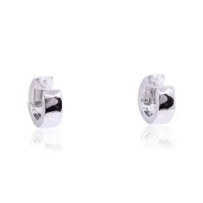 STERLING SILVER HIGH POLISH HUGGIE HOOP EARRINGS