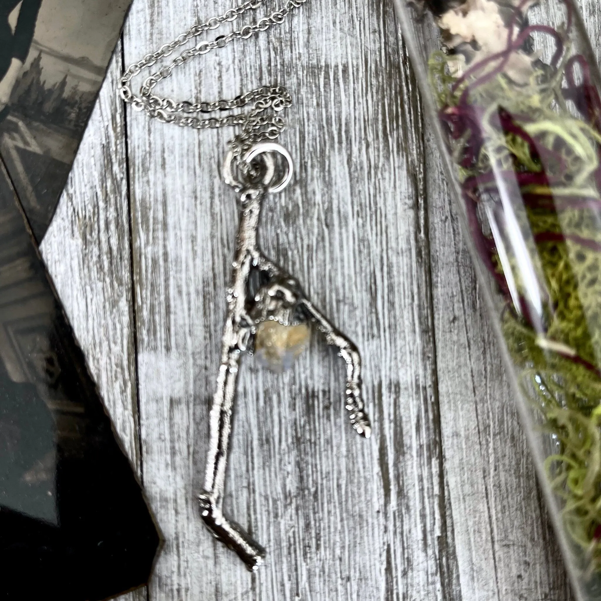 Sticks & Stones Collection- Citrine Necklace in Fine Silver /