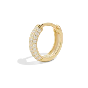 THE AURORA HUGGIE HOOP - Solid 14k yellow gold